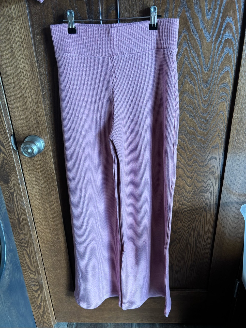 Zenana Sweater Boxy Top & Long Pants Set Ribbed Knit Wide-Leg Rose. Small - Picture 5 of 12
